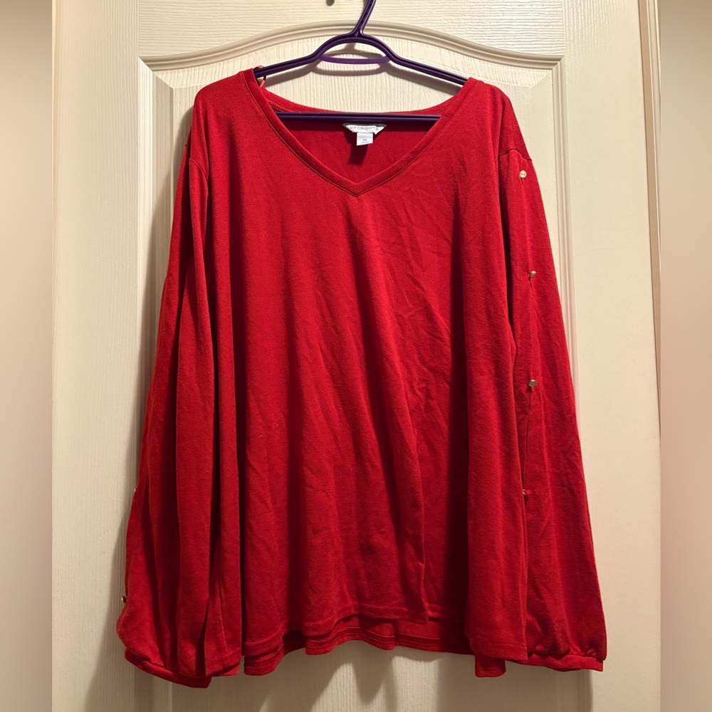 Liz Claiborne Vibrant Red Top